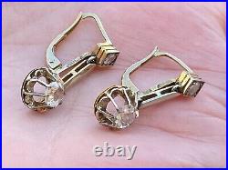 Typical Imperial Russian Faberge 18k 72? Solid Gold Diamonds Earrings