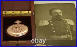 Unique Imperial Russian 14k gold&Diamonds Moser pocket watch awarded by Tsar