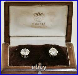 Unique Imperial Russian Faberge 4ct Diamonds gold earrings for Empress Alexandra