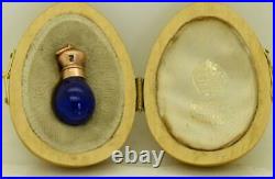 Unique antique Imperial Russian Faberge gold&enamel scent bottle by M. Perkhin