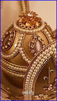 Valentines Gift Imperial Faberge egg Russian 24k Gold Real Egg Hand Made