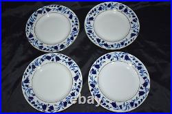 Vintage LOMONOSOV Cobalt Blue Gold Dinner Plate Imperial Porcelain Russian Set 4