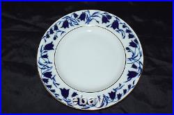 Vintage LOMONOSOV Cobalt Blue Gold Dinner Plate Imperial Porcelain Russian Set 4