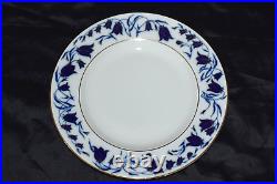 Vintage LOMONOSOV Cobalt Blue Gold Dinner Plate Imperial Porcelain Russian Set 4