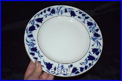 Vintage LOMONOSOV Cobalt Blue Gold Dinner Plate Imperial Porcelain Russian Set 4