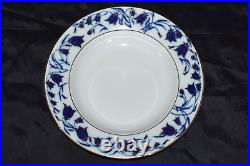 Vintage LOMONOSOV Cobalt Blue Gold Soup Plates Imperial Porcelain Russian Set 4
