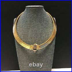 Vintage MMA 18k Gold overlay Russian Imperial BEE Pendant Collar NECKLACE RR149