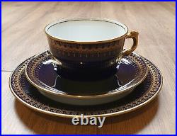 Vintage Porcelain Coffee Set Cobalt Blue & 24ct gold trim 27 pieces? Read