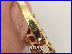 Vintage Rare Imperial Russian 14K Gold 56 Garnet Ring FA signed