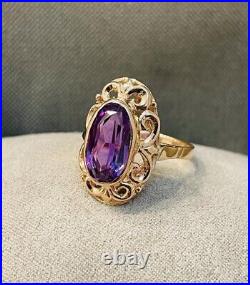 Vintage Ring Gold 583 14K Alexandrite Women's Jewelry O? Dessa Russian USSR Royal