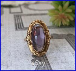 Vintage Ring Gold 583 14K Alexandrite Women's Jewelry Russian O? Dessa USSR Royal