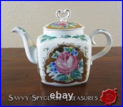 Vintage Russian Imperial Porcelain Factory Lomonosov Roses & Gold Teapot