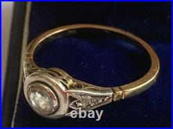 Vintage Russian Imperial Solid Gold 56 14k EK Author`s work Diamonds Ladies Ring