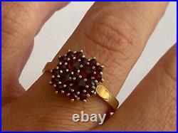 Vintage Russian Imperial Solid Silver 84 Gilded BC Author`s work Garnet Ring