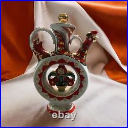 Vintage Singing Russian Decanter Kumanets Gold Gilt Lomonosov/Imperial Porcelain