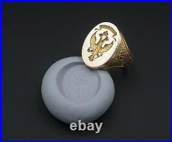 Vintage Solid Gold Russian Imperial Eagle Signet Ring Wax Seal Size 7.5 RG2516