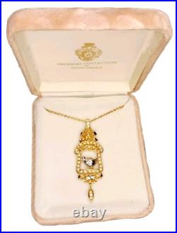 Vtg New Tatiana Faberge Imperial Collection Rhinestone Bird Pendant & Necklace