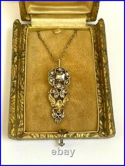 WOW Imperial Russian Faberge 18k 72 Gold & Silver Diamonds Pendant Author's