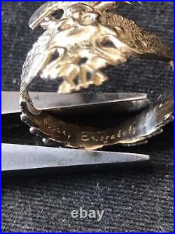 WWI Imperial Russian 14k Gold Pilots Skull Ring-Death or Glory Regiment